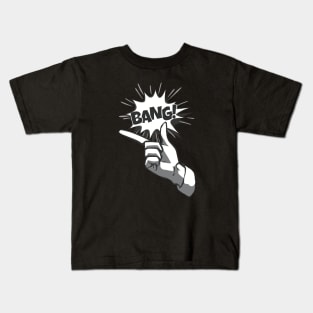 Inuyashiki Hiro Hand Bang Pose in Black and White Pop Art Style : Sci Fi Anime Who the MC is Old Man and Boy Who Got Power from Alien Kids T-Shirt